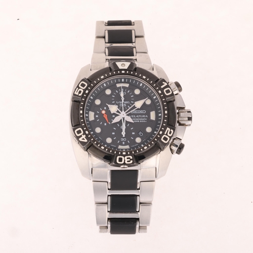 1034 - SEIKO - a stainless steel Velatura quartz chronograph diver's 200M bracelet watch, ref. 7T92-0JT0, c... 