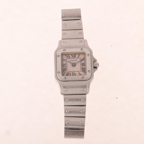 1037 - CARTIER - a lady's stainless steel Santos Galbee quartz bracelet watch, ref. 1565, circa 2009, silve... 