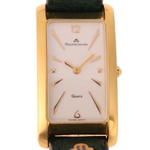 1046 - MAURICE LACROIX - a lady's gold plated Fiaba quartz wristwatch, ref. 47495, circa 2002, pearlescent ... 