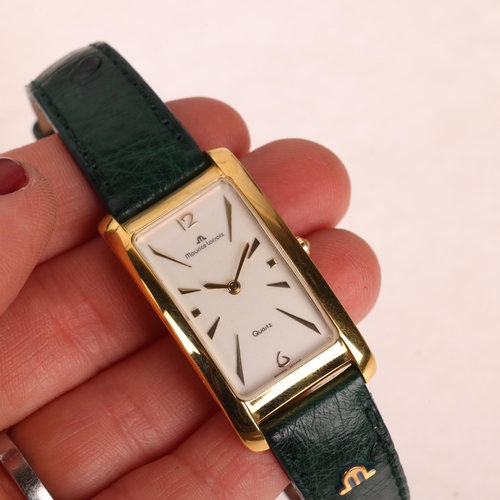 1046 - MAURICE LACROIX - a lady's gold plated Fiaba quartz wristwatch, ref. 47495, circa 2002, pearlescent ... 