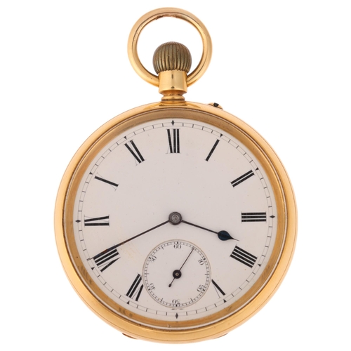 1053 - A late 19th century 18ct gold open-face keyless pocket watch, by George Jamieson & Son of Aberdeen S... 