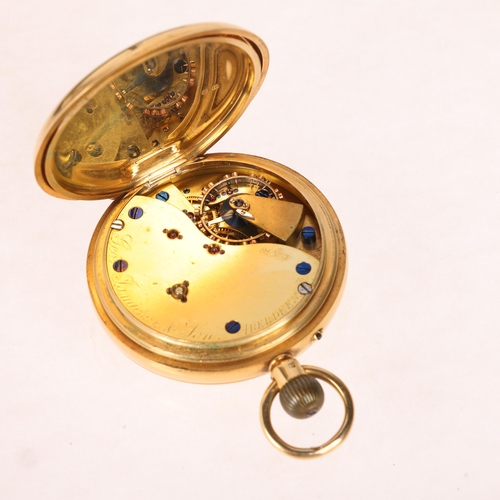 1053 - A late 19th century 18ct gold open-face keyless pocket watch, by George Jamieson & Son of Aberdeen S... 