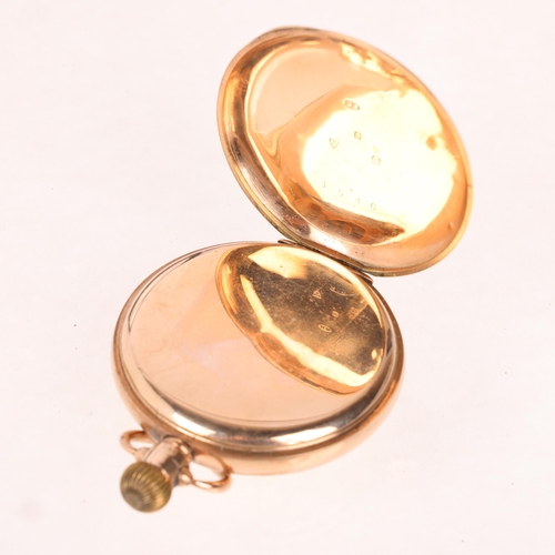 1054 - RECORD - an early 20th century 9ct rose gold open-face keyless Dreadnought pocket watch, white ename... 