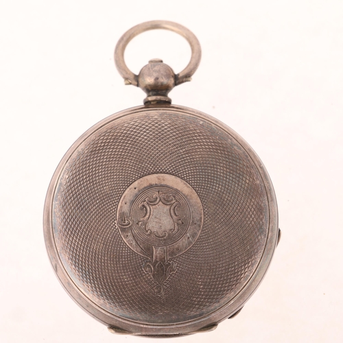 1056 - A Swiss silver open-face key-wind pocket watch, by John Myers & Co of Westminster Bridge Road, Londo... 