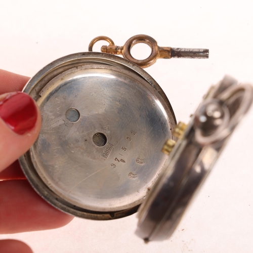 1056 - A Swiss silver open-face key-wind pocket watch, by John Myers & Co of Westminster Bridge Road, Londo... 