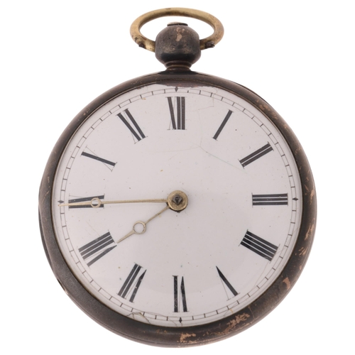 1059 - An early 19th century silver open-face key-wind verge pocket watch, by James Tregent of Leicester Sq... 