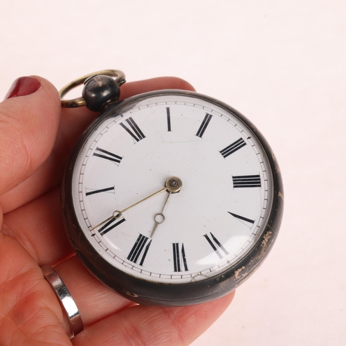 1059 - An early 19th century silver open-face key-wind verge pocket watch, by James Tregent of Leicester Sq... 