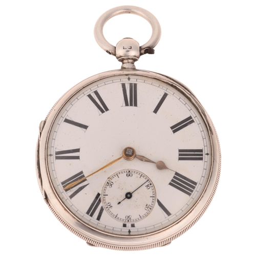 1060 - A late 19th century silver open-face key-wind pocket watch, by John Wilson of Newcastle, white ename... 