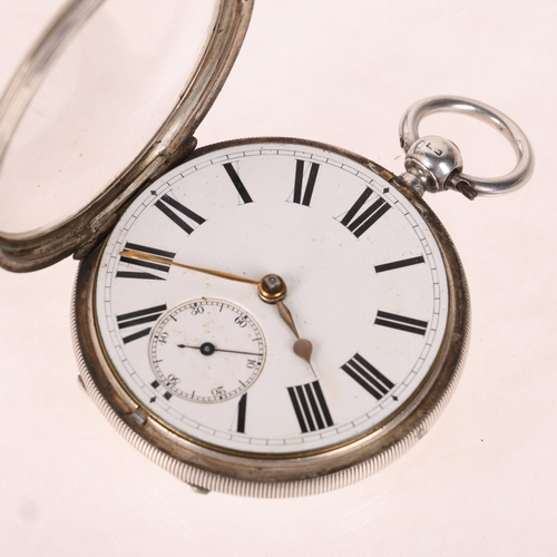 1060 - A late 19th century silver open-face key-wind pocket watch, by John Wilson of Newcastle, white ename... 