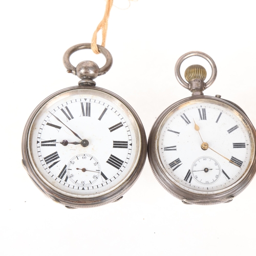 1067 - 3 pocket watches, comprising 1 x gold plated, and 2 x silver (3)