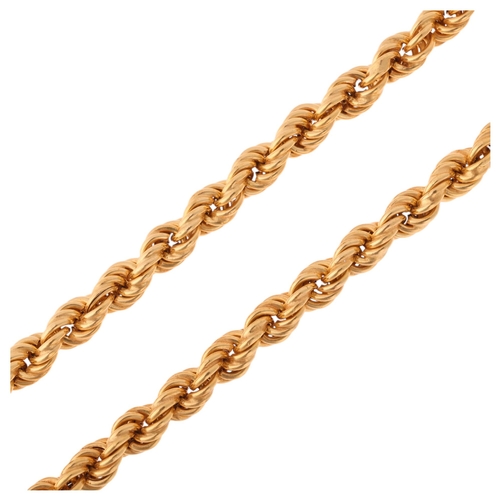 1141 - An Italian 18ct gold rope twist chain necklace, by Arezzo, 48cm, 15.2g