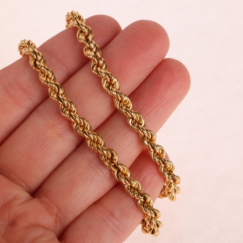 1141 - An Italian 18ct gold rope twist chain necklace, by Arezzo, 48cm, 15.2g