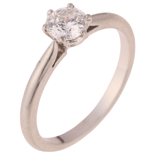 1148 - ASPREY - a GIA certified 0.52ct D colour single stone diamond ring, set with round modified brillian... 