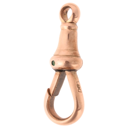 1158 - An Antique 9ct rose gold dog clip, 24mm, 2.3g