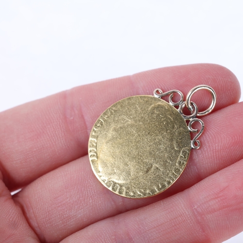 1175 - A George III 1779 gold guinea coin, with later pendant mount, 28.3mm, 8.6g