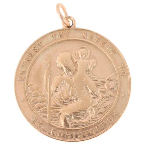 1178 - A 9ct rose gold St Christopher pendant, by Georg Jensen Ltd, London 1957, 24.9mm, 5.8g