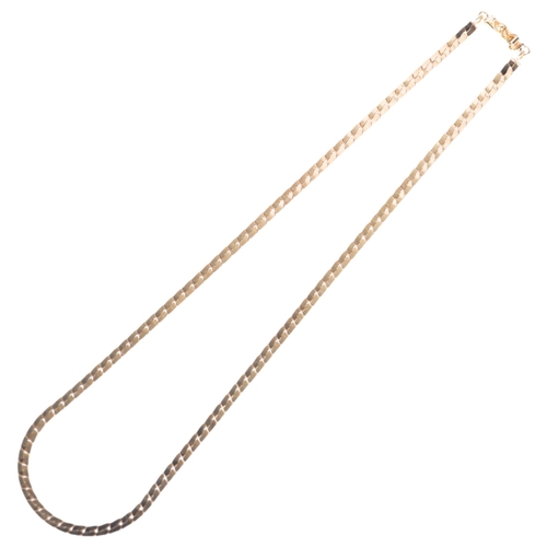 1215 - An Italian 14ct gold herringbone link chain necklace, by UnoAerre, 40cm, 17.2g