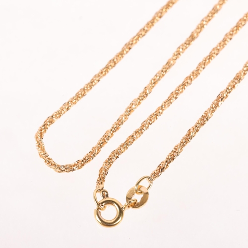 1223 - An Italian 14ct gold rope twist chain necklace, by UnoAerre, 70cm, 7.3g