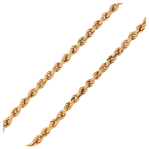 1274 - A 9ct gold rope twist chain necklace, 36cm, 4.6g