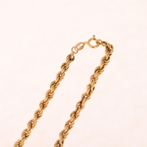 1274 - A 9ct gold rope twist chain necklace, 36cm, 4.6g