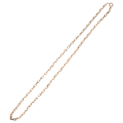 1295 - A 9ct gold anchor cable link chain necklace, maker JN, import hallmarks London 1979, 52cm, 24.5g