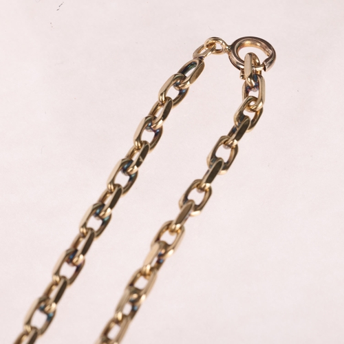 1295 - A 9ct gold anchor cable link chain necklace, maker JN, import hallmarks London 1979, 52cm, 24.5g