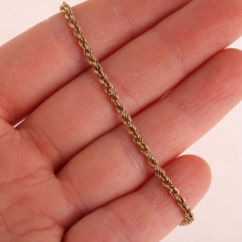 1298 - An Italian 14ct gold rope twist chain bracelet, 18cm, 4.5g