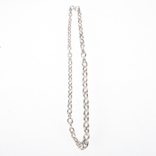 1359 - A heavy sterling silver graduated solid curb link chain necklace, 46cm, 72.2g