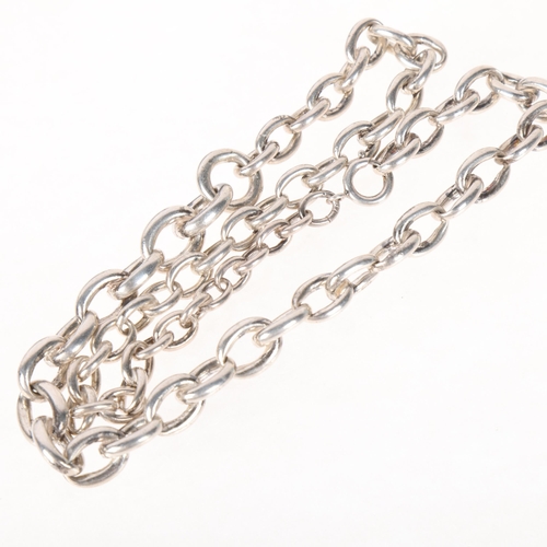 1359 - A heavy sterling silver graduated solid curb link chain necklace, 46cm, 72.2g