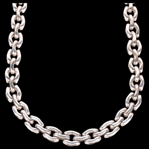 1384 - TAXCO - a heavy Mexican sterling silver chain necklace, 45cm, 80.9g