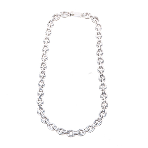 1384 - TAXCO - a heavy Mexican sterling silver chain necklace, 45cm, 80.9g