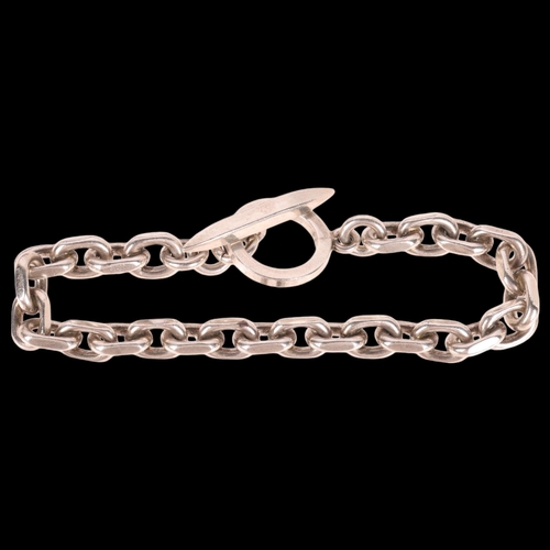 1417 - AARRE & KROGH - a heavy Danish sterling silver anchor cable link chain bracelet, 20cm, 37.5g