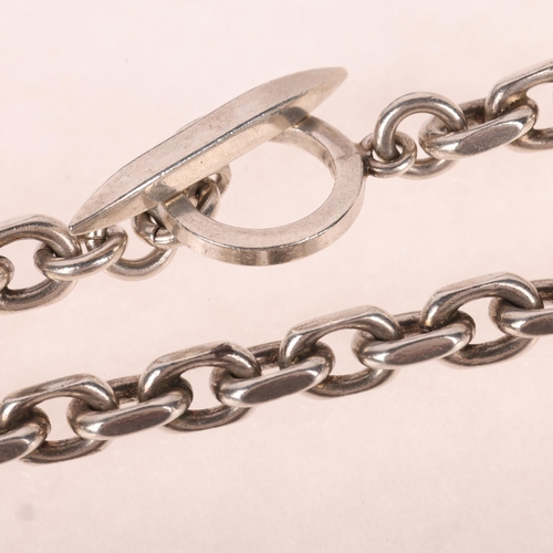 1417 - AARRE & KROGH - a heavy Danish sterling silver anchor cable link chain bracelet, 20cm, 37.5g