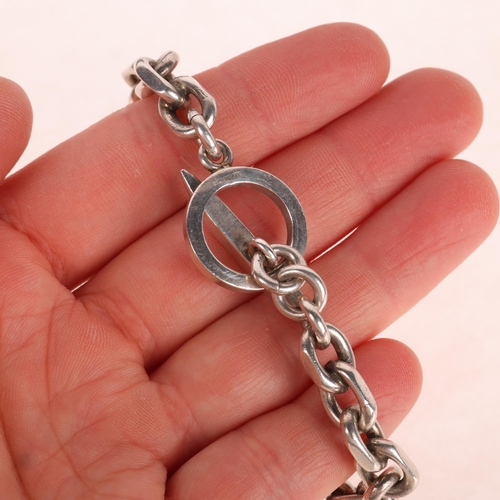 1417 - AARRE & KROGH - a heavy Danish sterling silver anchor cable link chain bracelet, 20cm, 37.5g