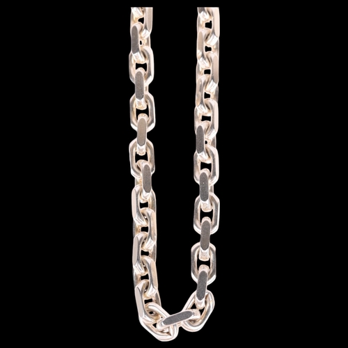 1420 - BJARNE NORDMARK HENRIKSEN - a heavy Danish sterling silver anchor cable link chain necklace, 40cm, 5... 