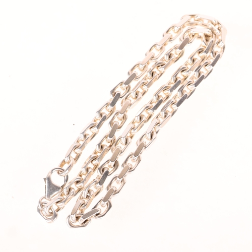 1420 - BJARNE NORDMARK HENRIKSEN - a heavy Danish sterling silver anchor cable link chain necklace, 40cm, 5... 