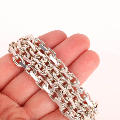 1420 - BJARNE NORDMARK HENRIKSEN - a heavy Danish sterling silver anchor cable link chain necklace, 40cm, 5... 