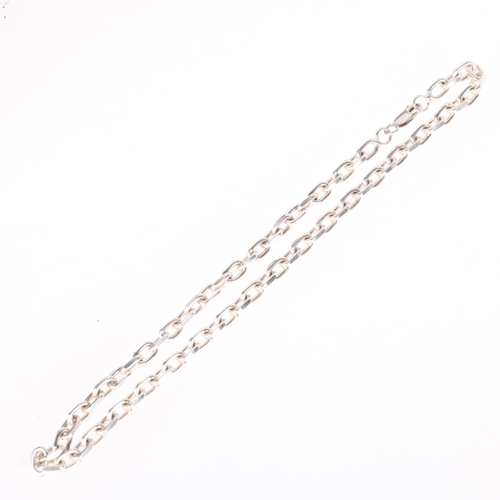 1444 - A heavy Danish sterling silver anchor cable link chain necklace, 40cm, 43.8g