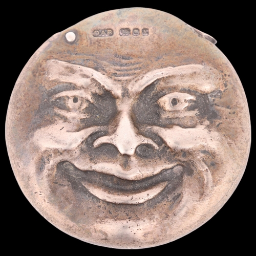 1500 - An Elizabeth II novelty silver double-sided 'Man In The Moon' Vesta case, David A Bowles, London 198... 