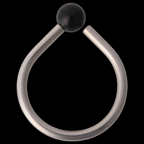 1504 - GEORG JENSEN - a Danish modernist sterling silver and onyx keyring, designed by Andreas Mikkelsen, m... 