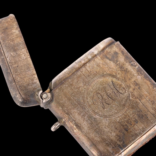 1515 - A George V silver Vesta case, William Hair Haseler Ltd, Birmingham 1914, 5cm x 4cm