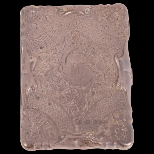 1520 - An Edwardian silver aide memoire, Marples & Co, Birmingham 1903, shaped rectangular form with allove... 