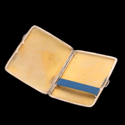 1527 - A George VI silver cigarette case, Smith & Bartlam, Birmingham 1939, allover engine turned decoratio... 