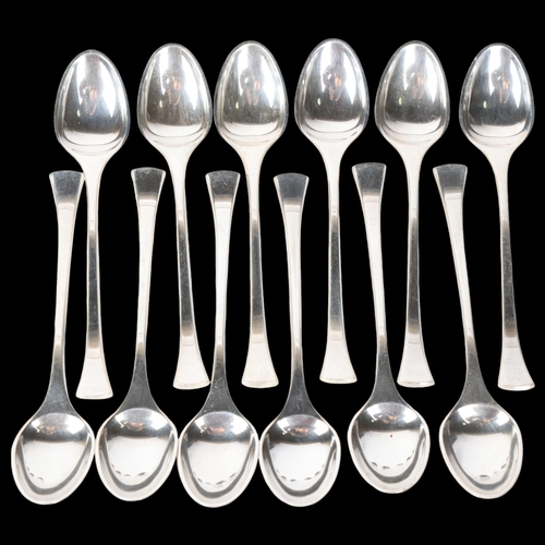 1544 - HANS HANSEN - a set of 12 Danish sterling silver 'Kristine' pattern coffee spoons, 12cm, 6.9oz