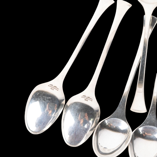 1544 - HANS HANSEN - a set of 12 Danish sterling silver 'Kristine' pattern coffee spoons, 12cm, 6.9oz