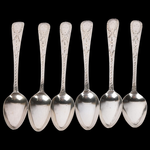 1547 - A set of 6 George III silver Old English pattern teaspoons, Samuel Godbehere & Edward Wigan, London ... 