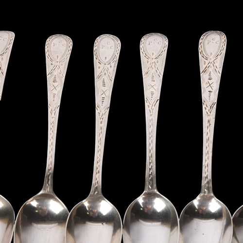 1547 - A set of 6 George III silver Old English pattern teaspoons, Samuel Godbehere & Edward Wigan, London ... 