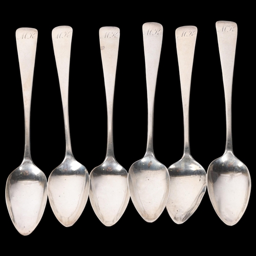 1549 - A set of 6 George III Scottish silver Old English pattern teaspoons, William Marshall, Edinburgh 180... 