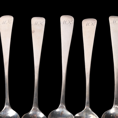 1549 - A set of 6 George III Scottish silver Old English pattern teaspoons, William Marshall, Edinburgh 180... 