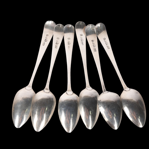 1549 - A set of 6 George III Scottish silver Old English pattern teaspoons, William Marshall, Edinburgh 180... 